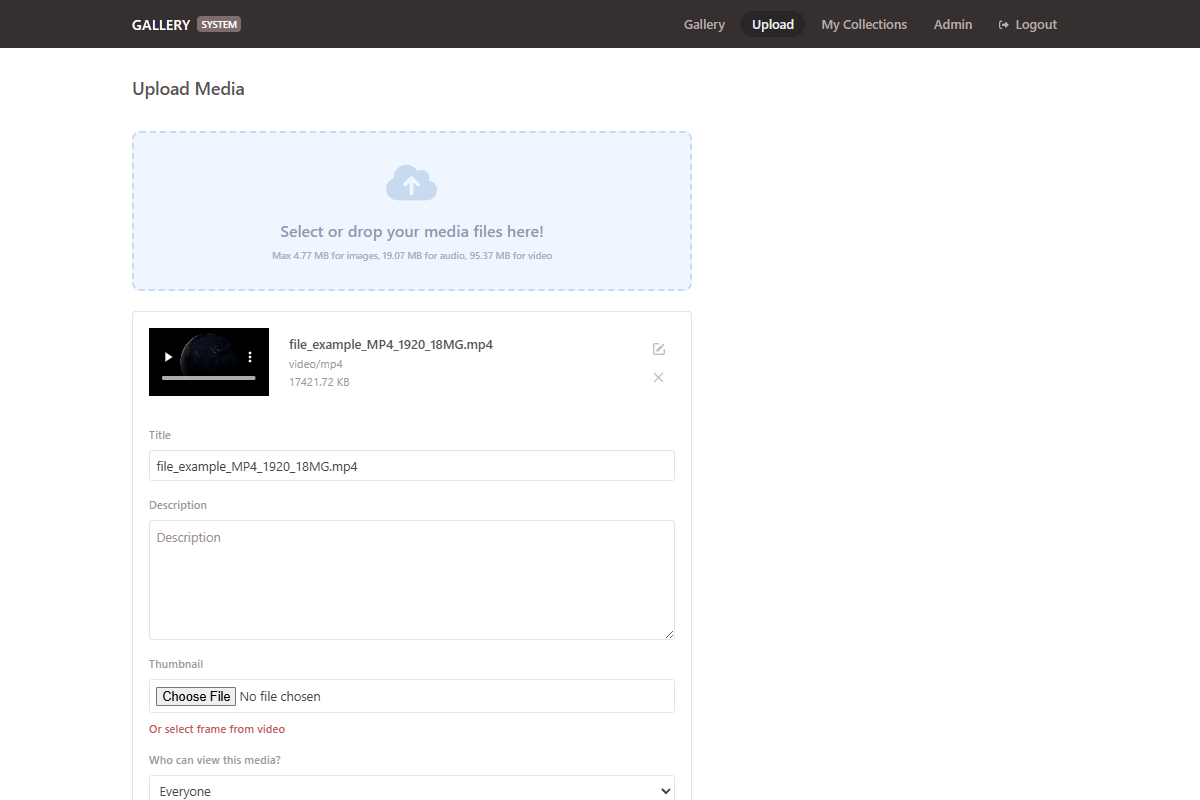 Upload Media Interface Php Mysql Upload Media Interface Php Mysql