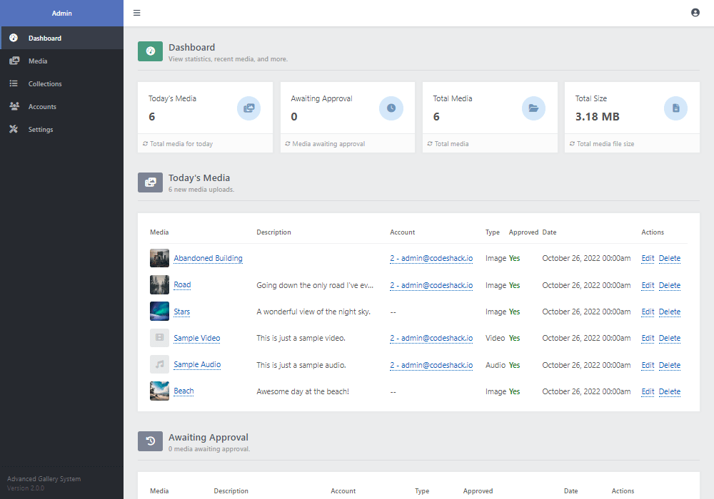 Admin Dashboard