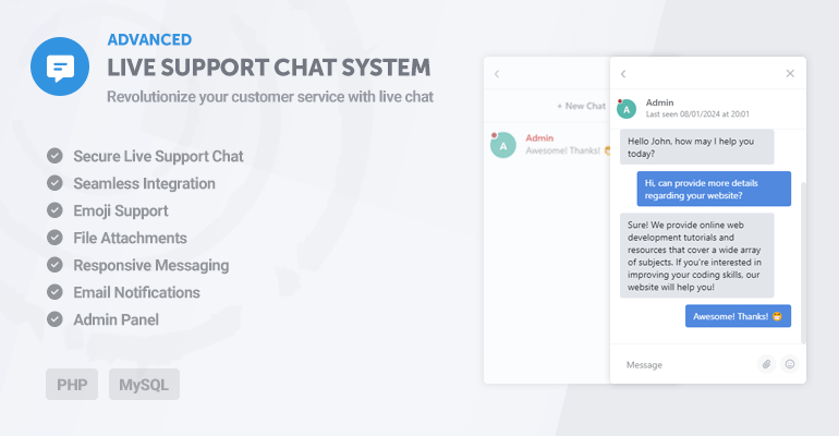 Advanced Live Support Chat System