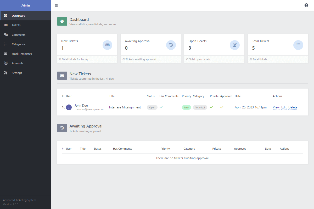 Admin Dashboard