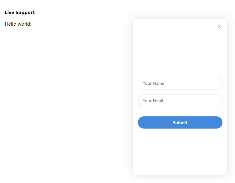 Live Support Chat Login Form