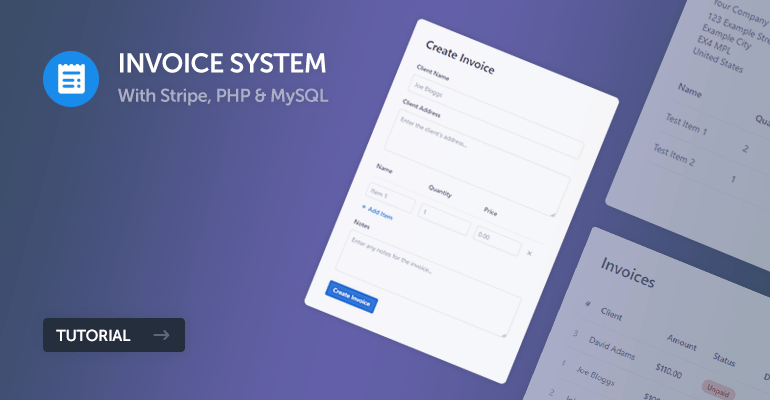 Build a robust invoice system with Stripe, PHP, and MySQL. Learn how to create, manage, and process invoices in a few simple steps.