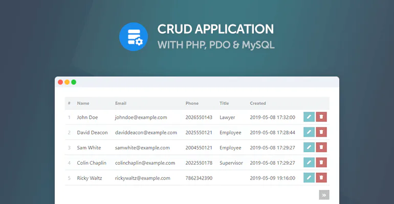 CRUD Application with PHP, PDO, and MySQL