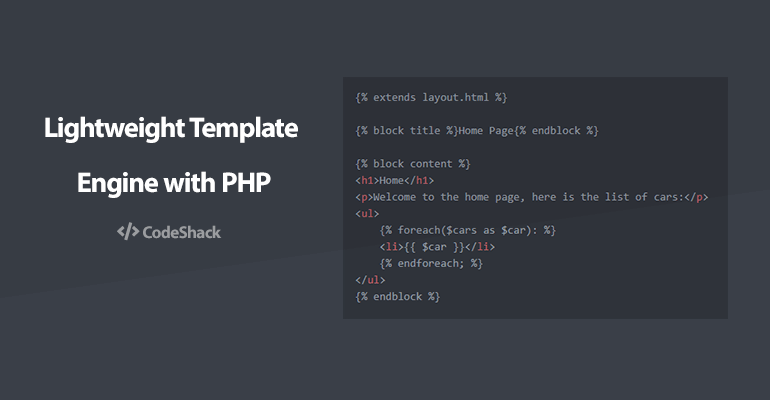 Best Php Template Engine from codeshack.io