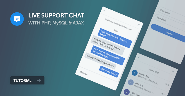 Learn how to develop an interactive and fluid live chat support system with AJAX, JavaScript, PHP, and MySQL. A complete step-by-step coding tutorial.