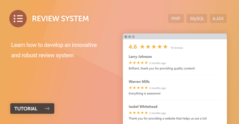 Review System with PHP, MySQL, and AJAX