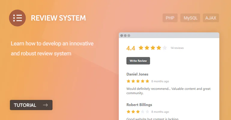 Review System with PHP, MySQL, and AJAX
