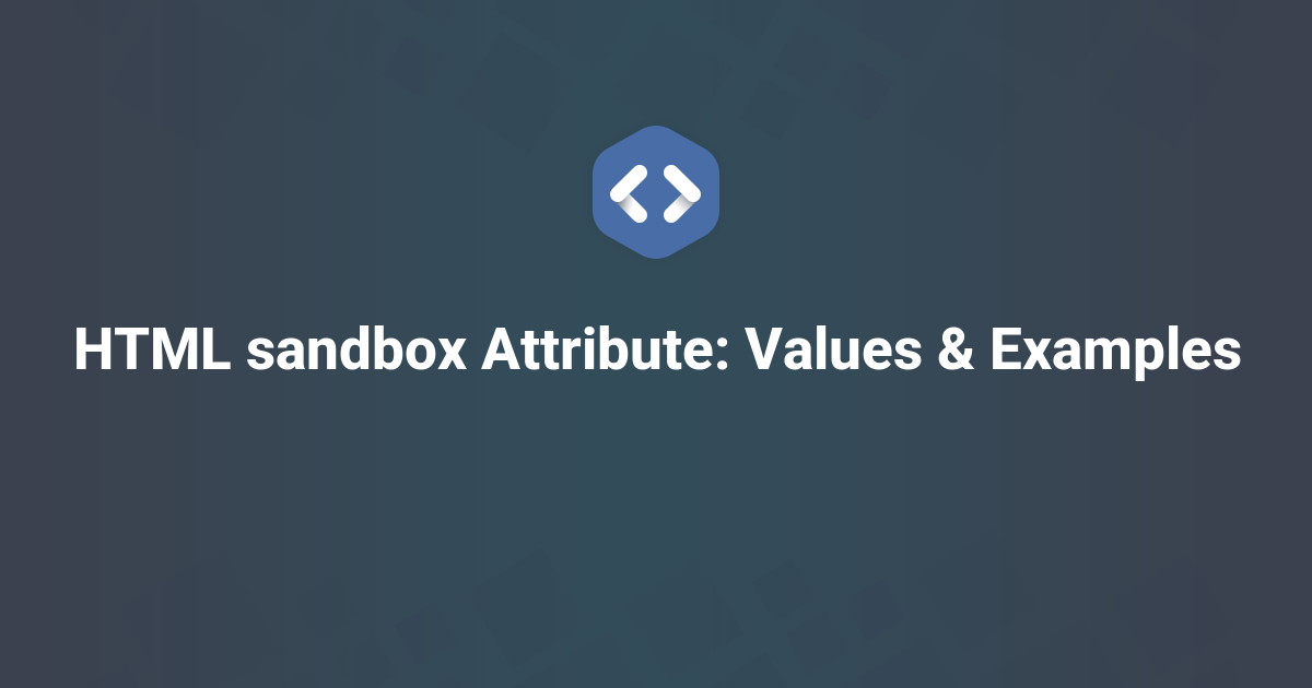 HTML sandbox tag