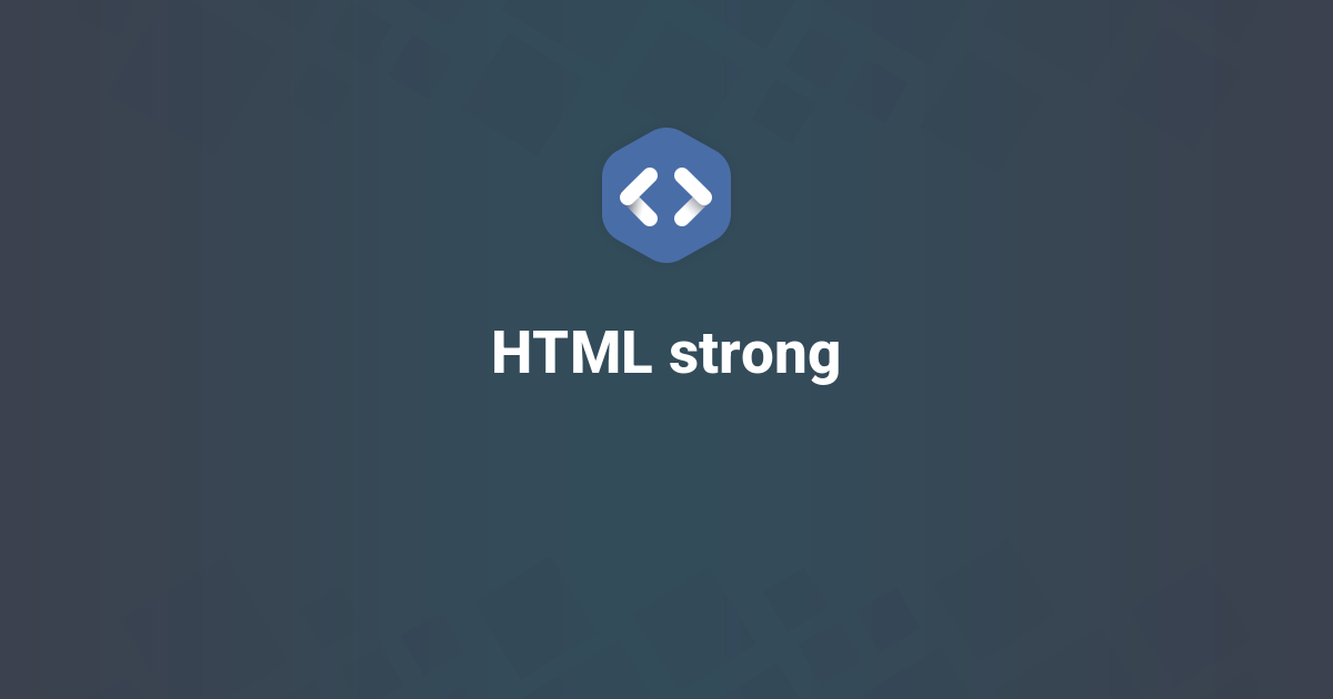 HTML strong tag