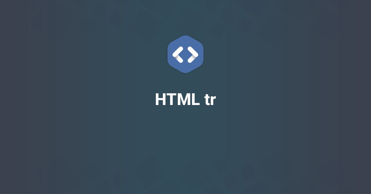 HTML tr tag
