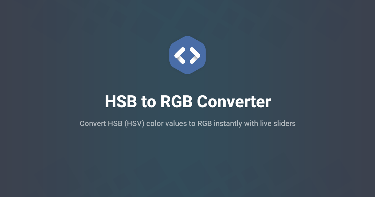 HSB to RGB Converter - Free Online HSV to RGB Tool