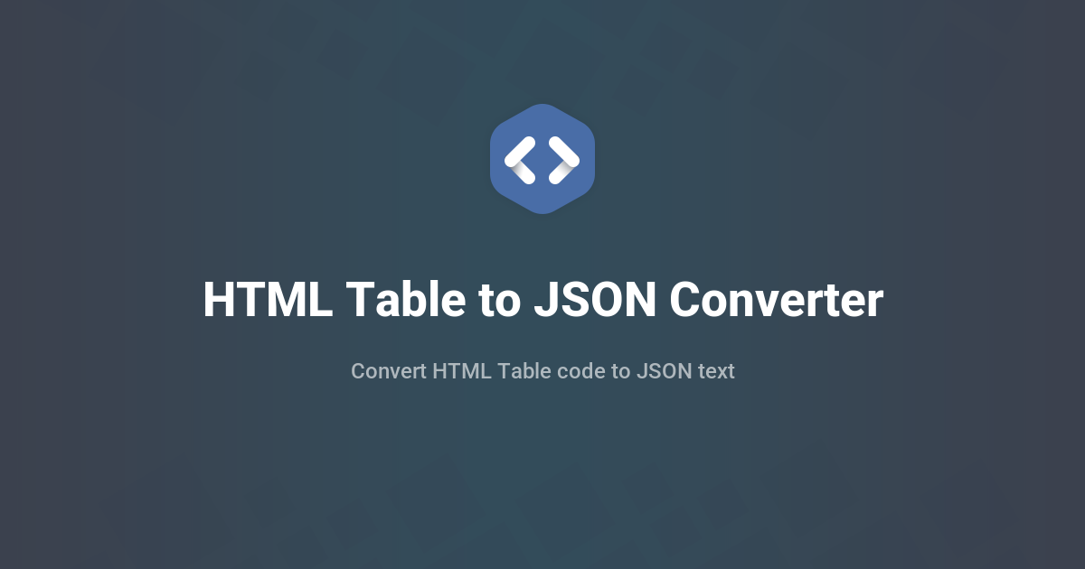 HTML to JSON Table Converter