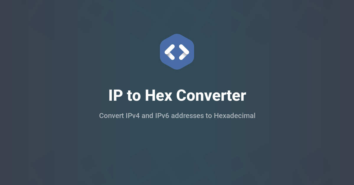 IP to Hex Converter - Online IPv4 & IPv6 to Hexadecimal