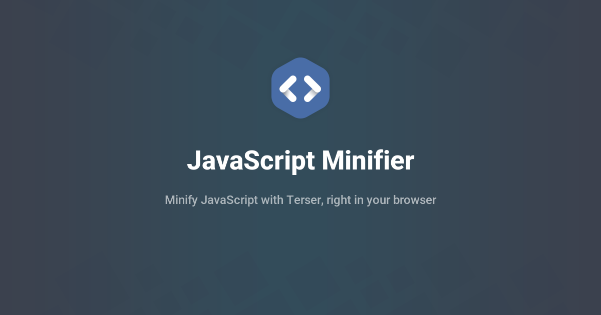 JavaScript Minifier - Minify JS Online with Terser