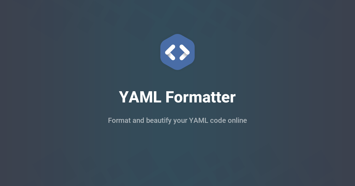 YAML Formatter - Beautify and Format YAML Code Online