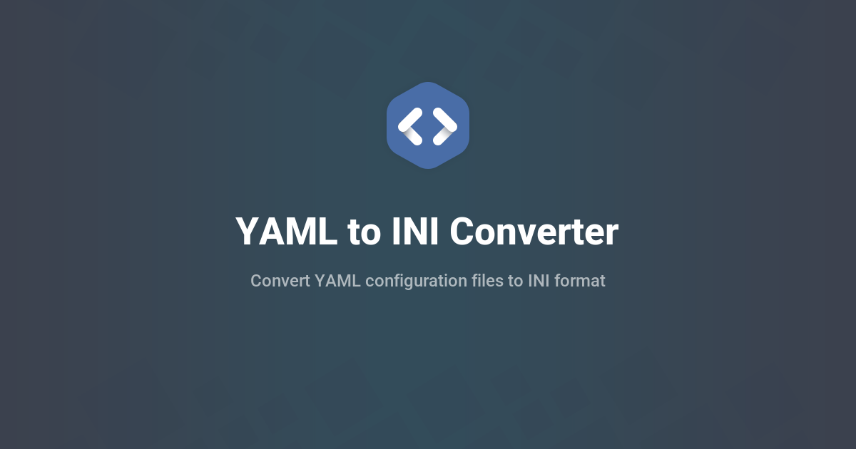 YAML to INI Converter - Configuration File Translator