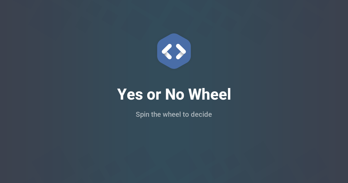 Yes or No Wheel - Random Decision Picker